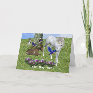Tarjeta fotográfica Animal De Unicornio Blanco Y A