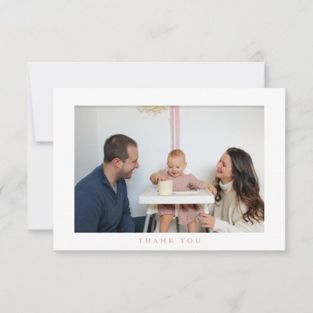 Tarjeta fotográfica Aniversario Simple Gracias (Anverso)