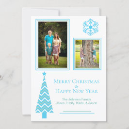 Tarjeta fotográfica Aqua y Blue Festix Christmas