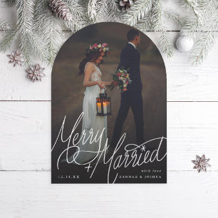 Tarjeta fotográfica Arch Merry y Married Hand-Lett