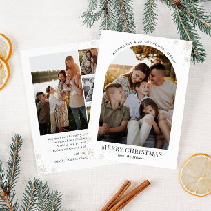 Tarjeta fotográfica Arch Snowflake Holiday, Feliz 