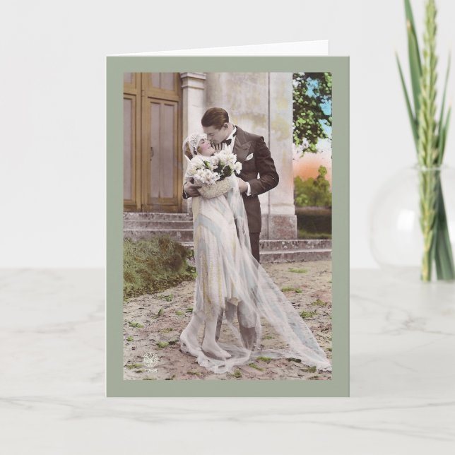 Tarjeta fotográfica Art Deco de Groom de los años  (Anverso)