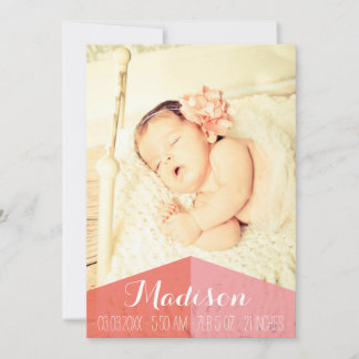 Tarjeta fotográfica Aztec Baby Girl Anuncio de nac