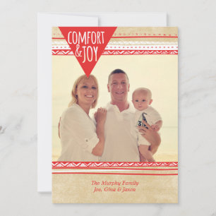 Tarjeta fotográfica Aztec Comfort & Joy Christmas,