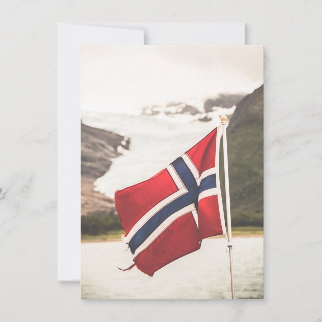Tarjeta fotográfica Bandera de Noruega (Anverso)