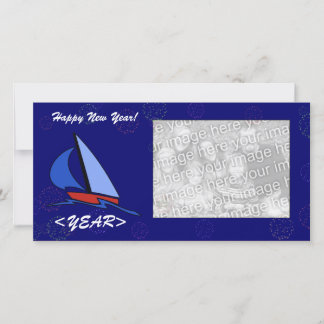 Tarjeta fotográfica - Barco de vela de Año Nuevo