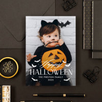 Tarjeta fotográfica Batty Overlay Halloween