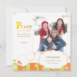 Tarjeta fotográfica BE MERRY Winter Bird Holiday