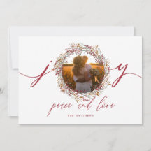 Tarjeta fotográfica Berries y Joy Holiday