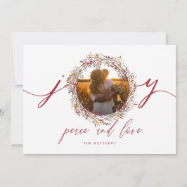 Tarjeta fotográfica Berries y Joy Holiday