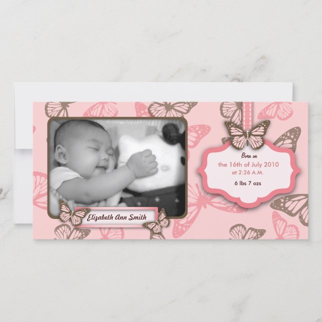 Tarjeta fotográfica Besos de Mariposa (Anverso)