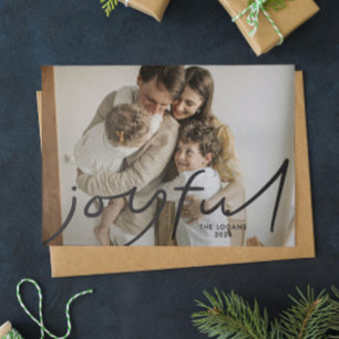 Tarjeta fotográfica Big Joy Holiday - negro