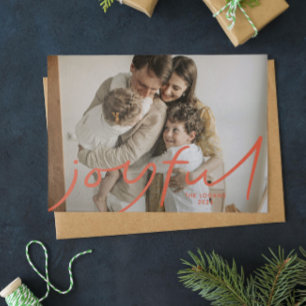 Tarjeta fotográfica Big Joy Holiday - rojo