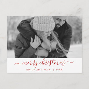Tarjeta fotográfica Black and White Merry Christma