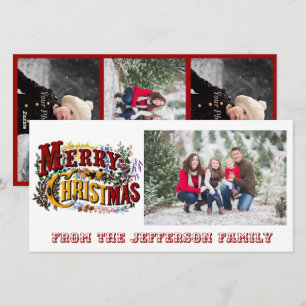 Tarjeta fotográfica blanca de navidad