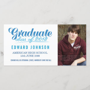 Tarjeta fotográfica Blue 2013 Graduation Invitació