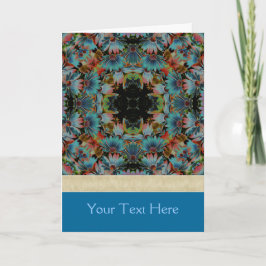 Tarjeta fotográfica Blue Daisies Flower Kaleidosco