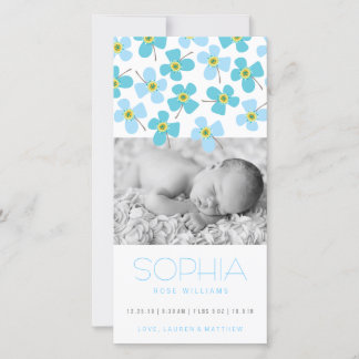 Tarjeta fotográfica Blue Daisy Pop Sweet Baby Invi