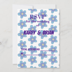 Tarjeta fotográfica Blue Floral RSVP, guión