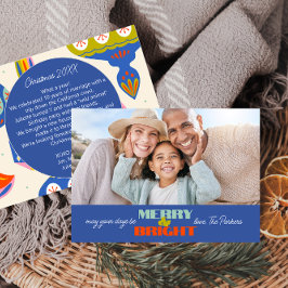 Tarjeta fotográfica Blue Retro | Horizontal