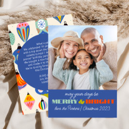 Tarjeta fotográfica Blue Retro | Vertical