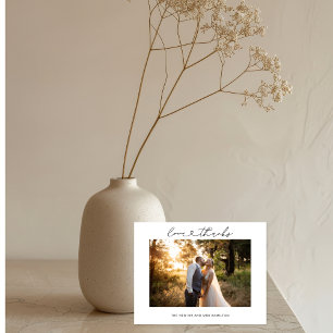 Tarjeta fotográfica Boda de escritura de amor y ag