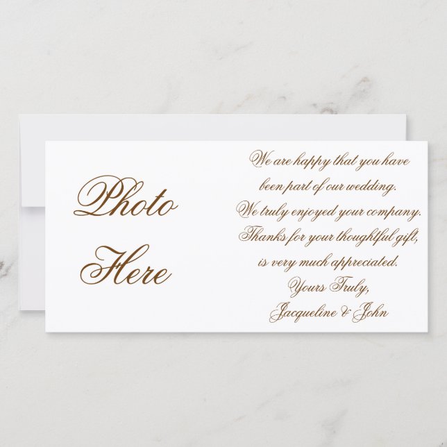 Tarjeta fotográfica ~ Boda Gracias Novia con imáge (Anverso)