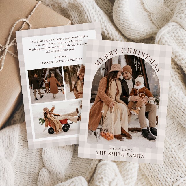 Tarjeta fotográfica Boho Arch Holiday, Feliz Navid (Subido por el creador)