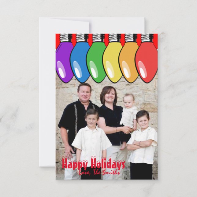 Tarjeta fotográfica Bombilla de navidades (Anverso)