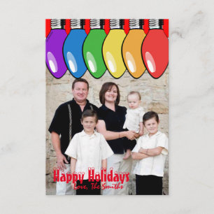 Tarjeta fotográfica Bombilla Navidad