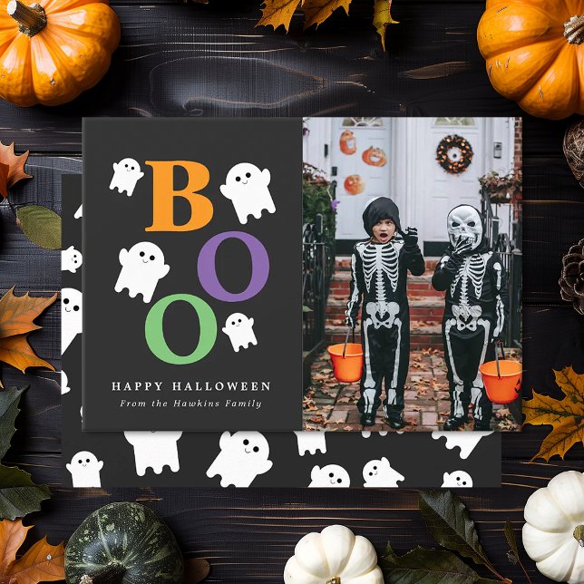 Tarjeta fotográfica Boo Cute Ghost Halloween (Subido por el creador)
