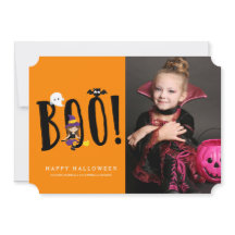 Tarjeta fotográfica Boo & Friends Halloween