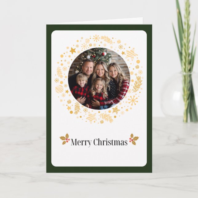 Tarjeta fotográfica Bright Merry Christmas (Anverso)