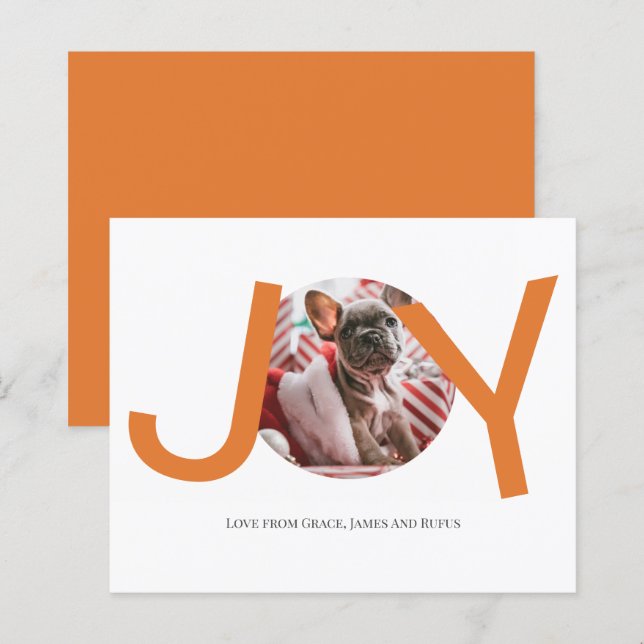 Tarjeta fotográfica BUKE Merry Christmas Joy (Anverso / Reverso)