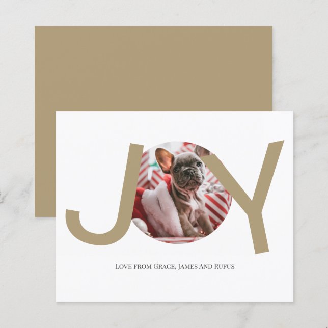 Tarjeta fotográfica BUKE Merry Christmas Joy (Anverso / Reverso)