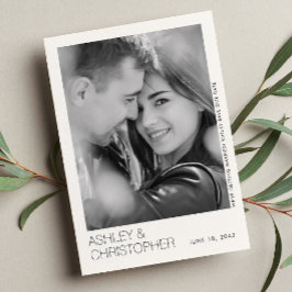 Tarjeta fotográfica BW de ahorro de Boda mínimo mo