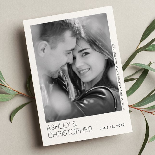 Tarjeta fotográfica BW de ahorro de Boda mínimo mo (Subido por el creador)