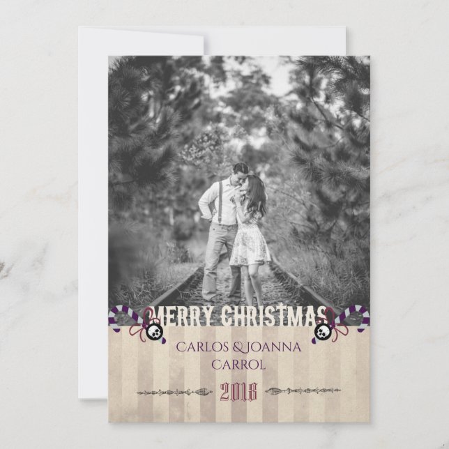 Tarjeta fotográfica Candy Cane para Navidades góti (Anverso)