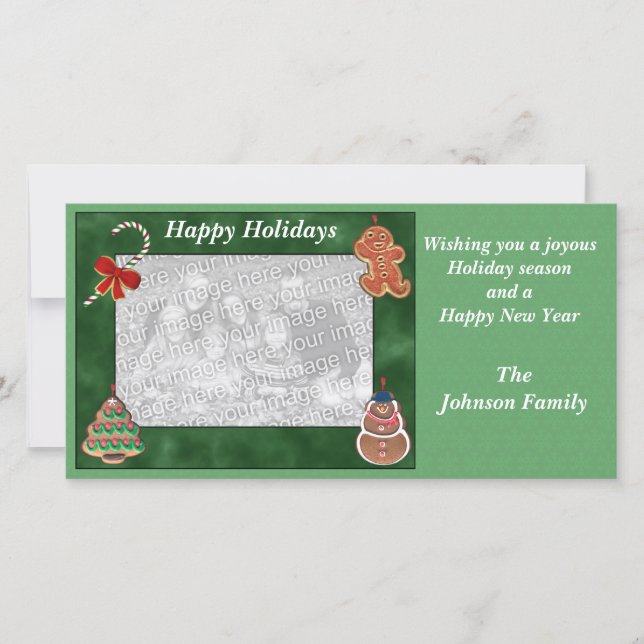 Tarjeta fotográfica Candy Cane para navidades navi (Anverso)