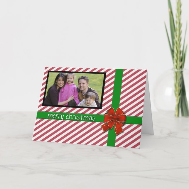 Tarjeta fotográfica Candy Cane Stripes (Anverso)