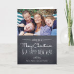 Tarjeta fotográfica Chalkboard Look Christmas<br><div class="desc">Celebre la temporada con esta moderna y elegante tarjeta de vacaciones de Berry Berry Sweet.</div>