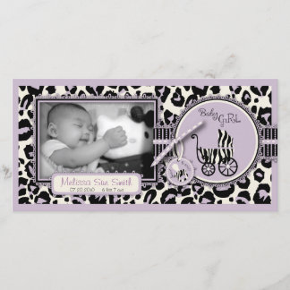 Tarjeta fotográfica Cheetah Chica Lilac