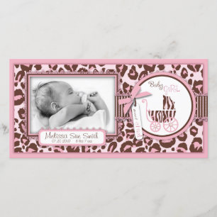 Tarjeta fotográfica Cheetah Chica Rosa