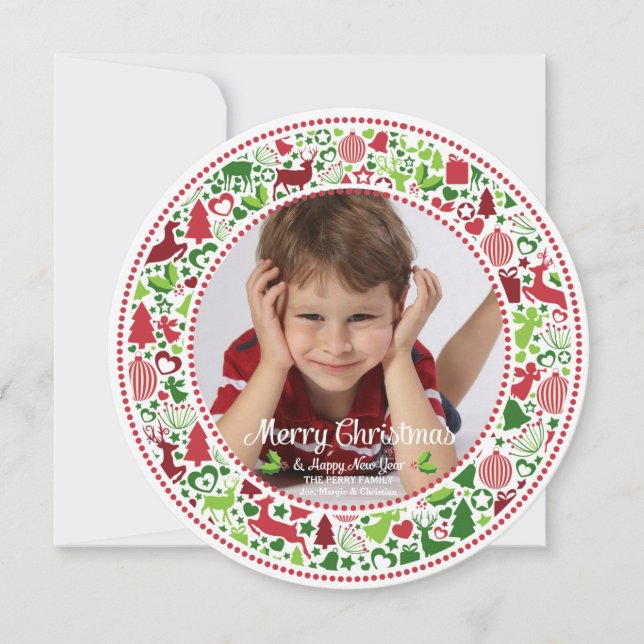 Tarjeta fotográfica Circle de navidades (Anverso)