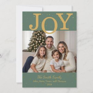Tarjeta fotográfica clásica "Alegría" para Navidad