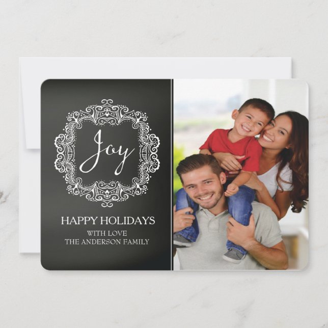 Tarjeta fotográfica clásica de Navidades de alegrí (Anverso)