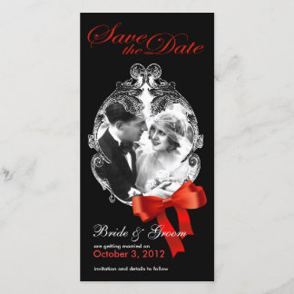 Tarjeta fotográfica Classic Red Bow Save the Day