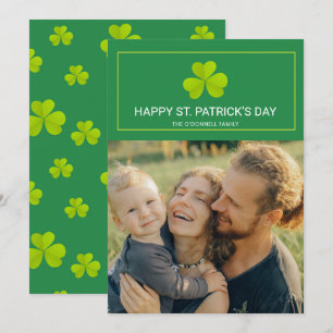 Tarjeta fotográfica Clover Green St. Patrick's Day