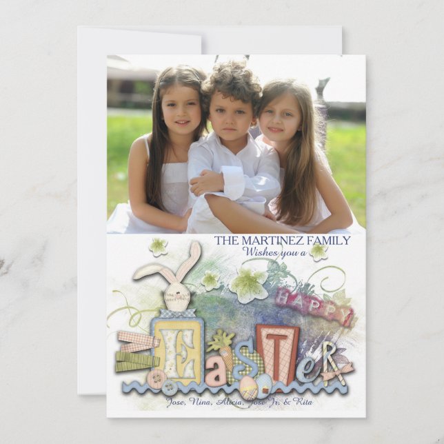 Tarjeta fotográfica con estilo de artesanías de la (Anverso)