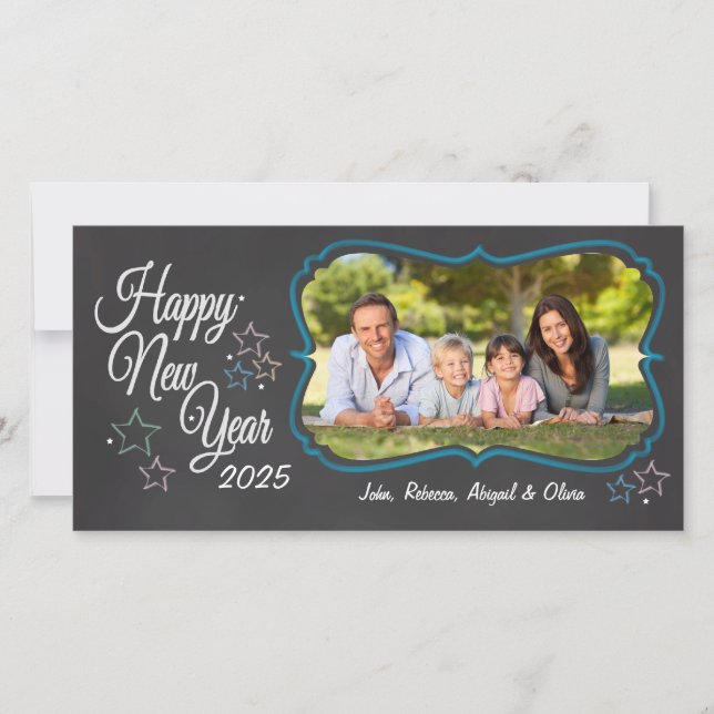 Tarjeta fotográfica con estilo de tablero de anunc (Anverso)